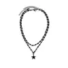 Colar de Clavícula Cruz Personalizada Simples e Transfronteiriça Europeia e Americana Colar Empilhado Estrela da Lua Escura Estilo Doce e Cool