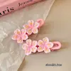 Pasador de Flor de Cerezo Rosa Pinza Lateral para Flequillo de Niña Pasador Dulce Pinza Bb Tocado Anillo para el Cabello Infantil Cuerda para el Cabello Accesorios para el Cabello