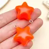Mezcla de 10 Piezas de Colgantes de Estrella de Cinco Puntas de Resina de Colores Frescos de Gelatina Pequeña de 27X23mm Materiales para Accesorios de Joyería DIY