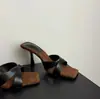 Sandálias de Salto Alto Vintage Versáteis de Couro Genuíno Amarelo Chuyuji para Mulheres, Sandálias Elegantes e Bonitas de Bico Quadrado Salto Agulha