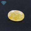 Ovo de gema Huagang em forma de flor de gelo Zircônio dourado pedra bruta atacado B6 anel de gema CZ artificial oval