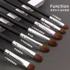 Set de 7 brochas para sombra de ojos de pelo de caballo para principiantes, juego completo de brochas de maquillaje, brocha para realzar los ojos, herramientas de belleza portátiles, venta al por mayor