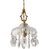 Lámpara Colgante Pequeña de Cristal de Lujo Vintage de Cobre Seleccionado Cuidadosamente para Pasillo, Entrada, Mesita de Noche, Balcón, Pasillo y Vestidor en Estilo Francés