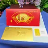 2027 Año de la Oveja Tres Ovejas Traen Prosperidad Lámina de Oro Billete Conmemorativo 100 Yuanes Billete de Oro Saludo de Año Nuevo Sobre Rojo Souvenir Atractivo Regalo