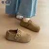 Zapatos de mujer estilo Birkenstock, de cuero genuino, con plataforma para aumentar altura, colección otoño 2026, mocasines sin cordones, estilo popular, diseño completamente cerrado
