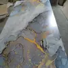 Producción de Paneles UV de Alto Brillo de Mármol Imitación, Paneles de Pared de Fondo, Paneles de Pared Jazz White con Patrón Continuo, Resistentes al Agua y Retardantes de Llama, Paredes Interiores Resistentes al Fuego