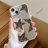 Funda de Teléfono con Estampado de Leopardo y Estrellas Más Vendida Transfronteriza iPhone 17 Funda Espejo Apple 18Pm Espejo de Maquillaje para Niñas Personalizable