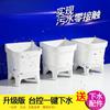 Lavabo Fregadero Pequeño Integrado para Uso Doméstico, Adecuado para Balcón o Baño, Lavabo Fregadero de Cerámica Alto Independiente