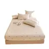 Sábana Bajera Ajustable de Algodón Puro Estilo Minimalista, Cubrelecho 100% Algodón Puro, Sábana para Todas las Estaciones, Protector de Colchón para Cama de 1.8m