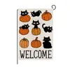 Banderas de Jardín de Halloween Transfronterizas, Banderas de Decoración Festiva, Banderas Decorativas Divertidas y Lindas de Gato y Calabaza para el Jardín