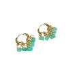 Aretes de Jade Color Verde Manzana Natural con Accesorios de Inyección de Oro de 14K Bolsas para Orejas Aretes Pequeños Frescos Suministro en Vivo