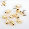 Contas de ouro 18K com preservação de cor, contas soltas, contas de arroz banhadas a ouro, contas de barril, acessórios de jóias de material diy frisados feitos à mão