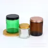 Taza de Vela de Boca Ancha Colorida del Fabricante Frasco de Vidrio para Velas de Aromaterapia Botella Vacía Portavelas de Vidrio Marrón con Tapa Adornos Decorativos