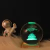 Luminária de Noite Bola de Cristal Brilhante, Lâmpada Colorida de Céu Estrelado, Galáxia, Lua, Sistema Solar, Enfeite de Madeira, Presente de Dia dos Namorados para Amigos