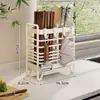 Suporte para palitos, prateleira de cozinha, suporte de palitos doméstico de parede sem instalação, porta-utensílios com dreno