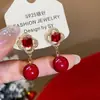 Pendientes de Flor de Zirconia y Perla con Aguja de Plata Electrochapada en Oro Real de 18K, Pendientes de Lujo Ligero de Gama Alta, Pendientes Elegantes Estilo Palacio