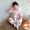 Enterizo de Franela de Invierno para Niñas, Pijama Grueso Acolchado, Ropa para Casa, Saco de Dormir Antipatadas de Coral Fleece para Bebé