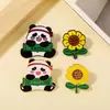 Transfronterizo Nuevo Producto Panda de Dibujos Animados Girasol Diseño Lindo Insignia Letra de la Suerte Bolsa Accesorios para Ropa Broche