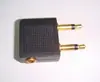 Plug de Aviação Banhado a Ouro Real Plug de Aeronave Adaptador de Áudio Duplo 3.5 Macho para 3.5 Fêmea