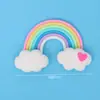 Nuvens Arco-Íris Estrelas Bolo Enfeites Decorativos Cor Doce Argila Macia Borracha Assar DIY Enfeites Criativos para Vestir