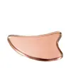 Tabla gua sha de cobre púrpura para masaje facial, herramienta de masaje facial dos en uno para surcos nasogenianos, herramienta de masaje para ojos y rostro con forma de delfín