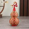 Adorno Decorativo de Escritorio de Calabaza Ruyi Cien Bendiciones de Latón, Diseño Abierto Hueco, para Sala de Estar y Oficina, Calabaza de Cobre, Regalo de Inauguración