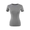 Camiseta básica gola redonda manga curta Kardashian para mulheres, novo estilo de verão, elástica, justa ao corpo, top liso de cor sólida básico