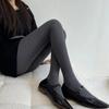 Otoño e invierno estilo miu humo de trueno gris jacquard giratorio tejido de alta calidad cálido pantimedias de base talón de ángulo recto