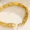 Pulsera Transfronteriza de Nuevo Producto Pulsera Dorada y Plateada para Hombres y Mujeres Pulsera de Oro de Arena de Vietnam Joyería de Tanque de Oro de Imitación 18K