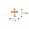 Liga de Titânio F136 Cor Dourada Cravejada com Diamantes Cruz Vintage Titânio G23 Rosca Interna Zircônia Piercing Labial Piercing de Língua Joia