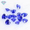 Huagang gema em forma de coração 123 # azul nano pedra nua atacado artificial safira anel de superfície nua diamante atacado