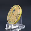 Moneda Conmemorativa del Dios Horus del Antiguo Egipto, Medalla Conmemorativa UV con Relieve Doble Cara, Insignia Metálica de Pirámide y Faraón