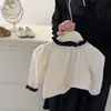 Faldas de Otoño e Invierno para Niñas, Conjuntos Estilo Coreano para Niños, Moda Británica para Bebés, Conjunto de Dos Piezas de Otoño con Cuello de Champiñón