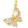 Moda transfronteriza aleación de cobre micro diamante circonita color mariposa colgante accesorios DIY accesorios para collar al por mayor