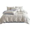 Conjunto de Roupa de Cama Jacquard 100% Algodão Wind 60s Quatro Peças Capa de Edredom Listrada de Algodão Puro Lençol de Elástico Roupa de Cama Estilo Conjunto de Três Peças