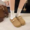 Mules de mujer sin cordones estilo Birkenstock retro, colección otoño 06, con suela blanda, antideslizantes, versátiles, fáciles de usar, mules de exterior de suela gruesa y plana
