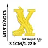 Mil Victorias Pluma Amarilla Letra Número Bordado Parche de Tela Adhesivo Termofusible Ropa Zapatos Sombreros Accesorios Parche Decorativo Termoadhesivo