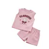 Conjunto de Chaleco de Verano para Niños Nuevo Dibujos Animados Camiseta Pantalones Cortos Conjunto de Dos Piezas Ropa de Bebé para Niñas Ropa para Niños Pequeños y Medianos