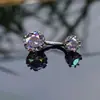 Nuevo piercing de ombligo de circón nuevo anillo de ombligo de lujo ligero chica popular nicho piercing de ombligo de acero inoxidable cobre incrustado circón nuevo transfronterizo