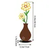 Vaso Impresso Colorido Plano 2D Transfronteiriço Arranjo de Flores Silhueta de Parede Fundo de Sala de Estar Interna Artesanato Enfeites Decorativos