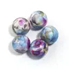 Cuentas de silicona de colores, transferencia de agua, cuentas navideñas, hilo para manualidades, bolígrafo, pulsera, collar, accesorios de joyería con cuentas.