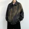Jaqueta Masculina de Couro PU Desconstruída Fosca Outono Retro Americano Roupas de Motociclista 2026 Nova Tendência Casual Jaqueta de Trabalho