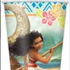 Nuevo Vajilla de Fiesta Maravilla Oceánica Moana Dibujo Animado Infantil Decoración de Fiesta de Cumpleaños Vaso de Papel Plato de Papel Mantel