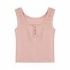Camisola Capa Interior para Mujer Verano Silueta Adelgazante Nuevo Estilo Dulce y Picante Ropa Exterior Corta Europea y Americana Cuello U Top Racer