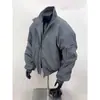 Jaqueta Piloto Masculina Primavera Outono Estilo Americano Curta Cleanfit Gola Alta Jaqueta Coach Baseball Top