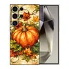 Adequado para capas de celular Samsung S26 Ultra, capas protetoras A57, capas macias de TPU com tema de abóbora para S24 e designs de folhas de bordo de outono para S25 PLUS.