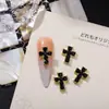 Itens Mais Vendidos Transfronteiriços: Brincos de Cruz Cromados, Acessórios para Nail Art, Liga de Zinco com Strass Estilo Punk Retrô, Diamantes para Unhas Vestíveis