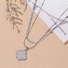 Colar moderno e elegante estilo coreano para mulheres, pingente romântico de ametista, corrente para clavícula simples e moderna personalizada, joia