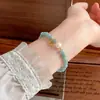 Pulsera de Jadeíta Natural con Perlas y Amuleto de la Fortuna, Pulsera de Joyería Vintage de Alta Gama, Regalo para Parejas y Mejores Amigos, Accesorio DIY