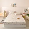 Novo Lençol de Cama Ajustável 2025 100% Algodão 40S Textura Natural Fio Duplo Peça Única
